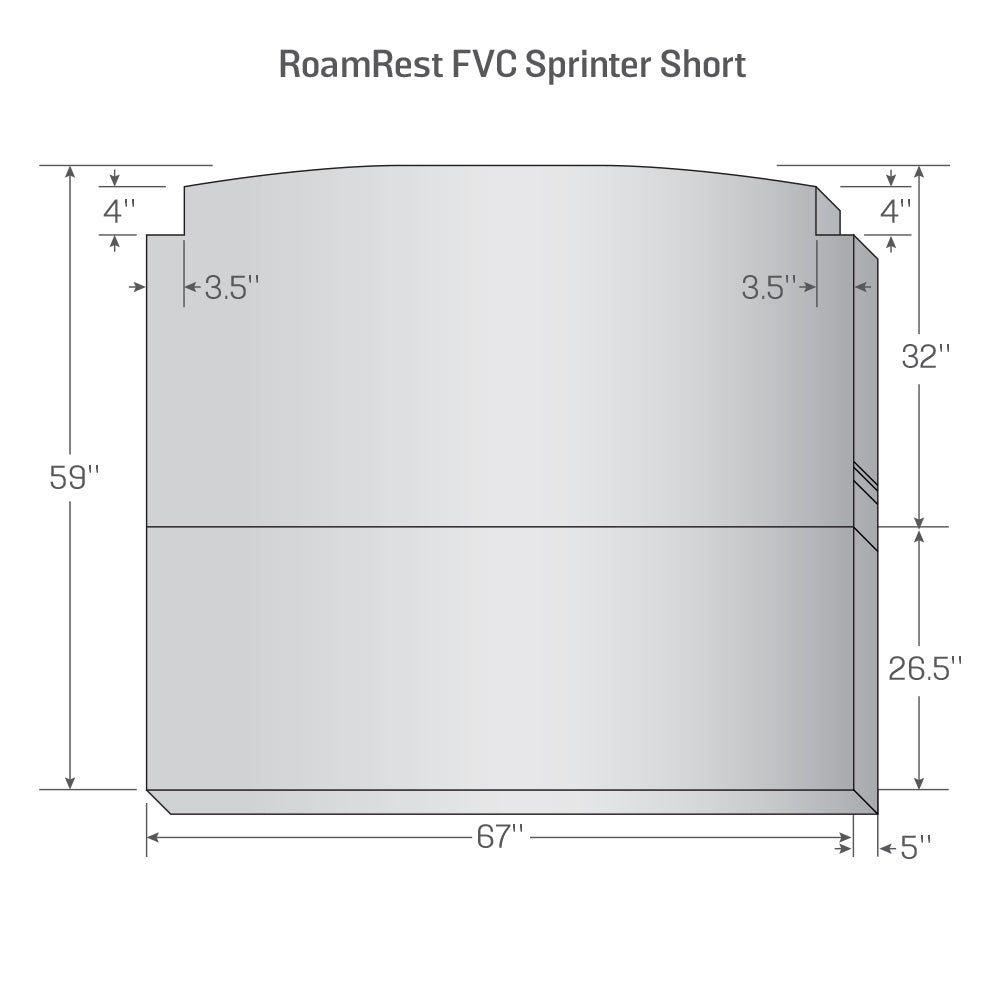 RoamRest Bi-Fold Short Sprinter Mattress - Compatible with Flatline Platform