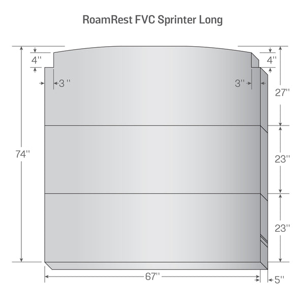 RoamRest Tri-Fold Long Sprinter Mattress - Compatible with Flatline Platform